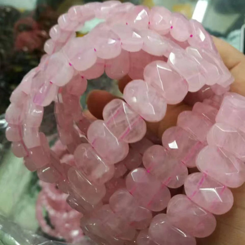 Браслет из натурального розового кварта браслет из натурального камня DIY ювелирные изделия для женщин в подарок