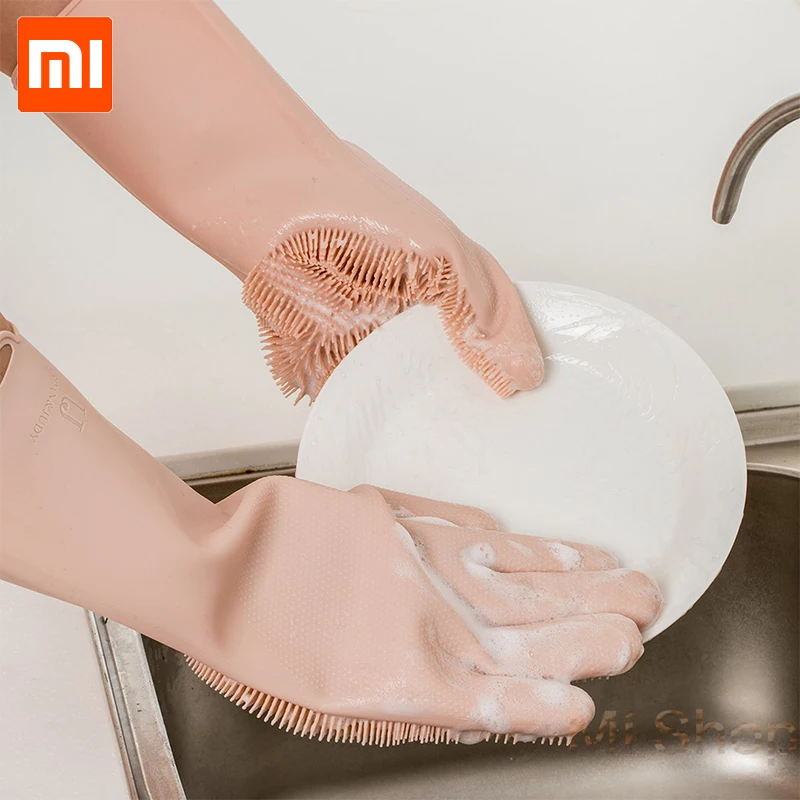 Силиконовые чистящие перчатки Xiaomi JORDAN & JUDY Magic кухонные с пеной и теплоизоляцией