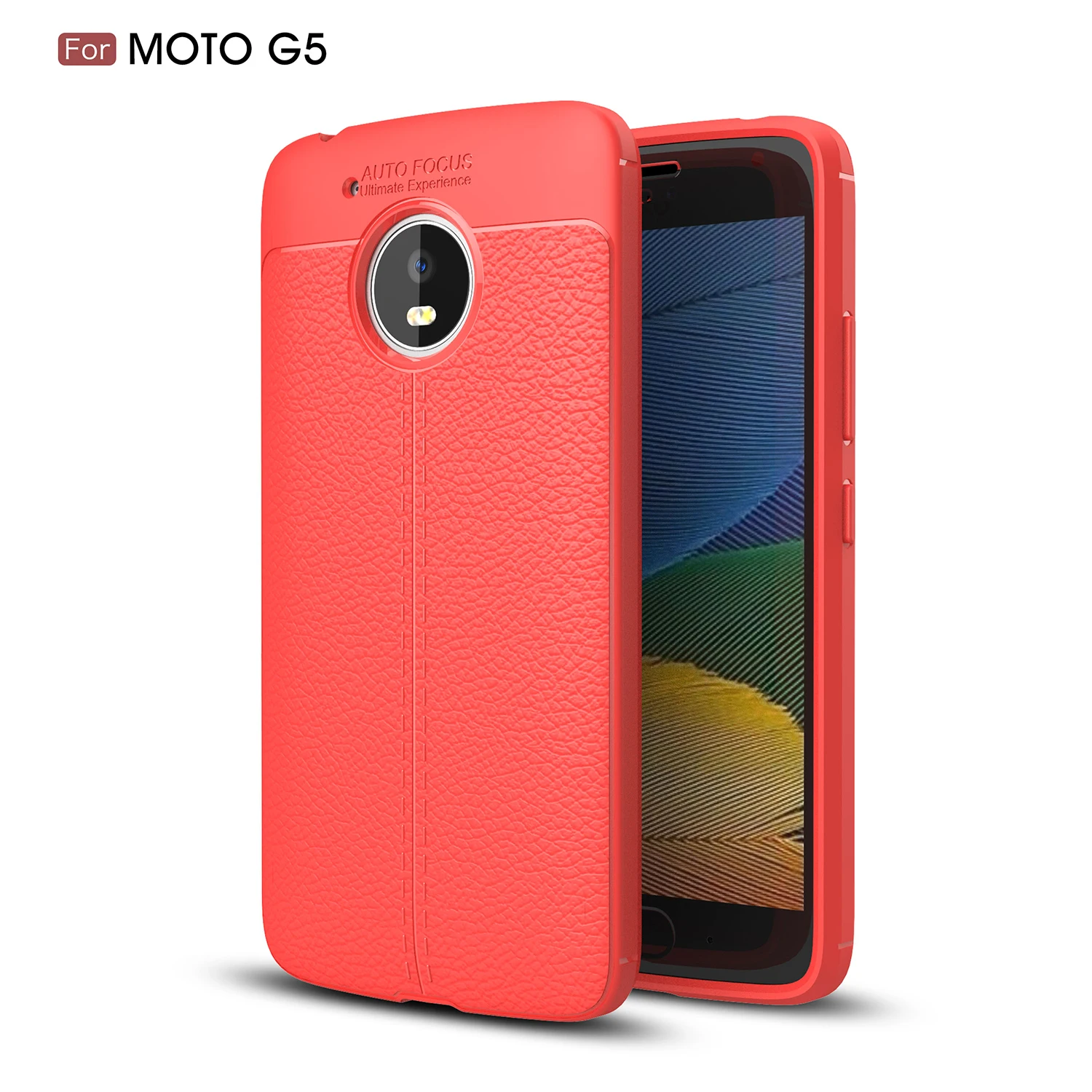 Litchi Texture Soft TPU Protective Phone Cover Case For Motorola G5 Anti-fingerprints |
