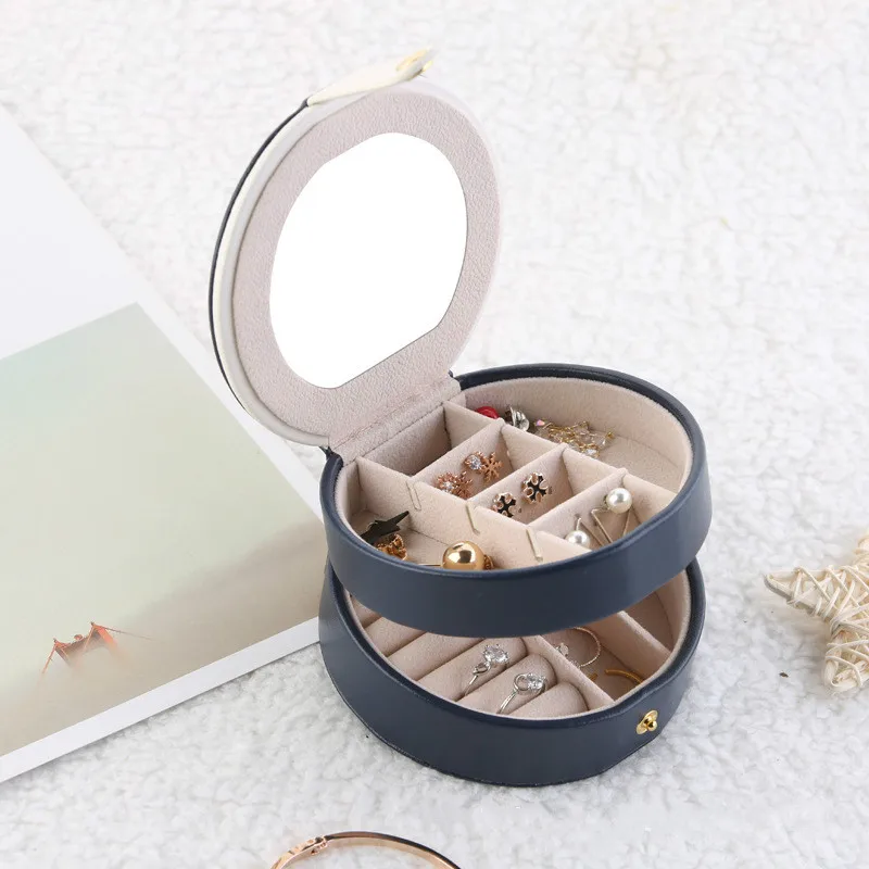 Рождественский подарок 3 слойная коробка для ювелирных изделий с зеркалом