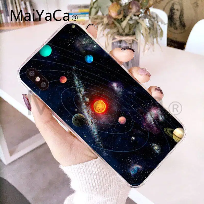 Чехол MaiYaCa для iphone 7 6 X Saturn Saturnus Planets of Solar System Прозрачный чехол iPhone 8 6S Plus XS XR