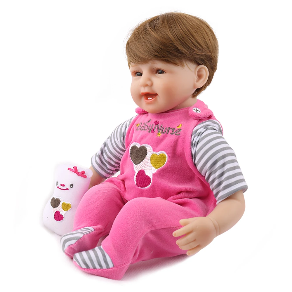 Кукла NPK Reborn Baby DOLL 45 см Реалистичная розовая плюшевая игрушка для новорожденных