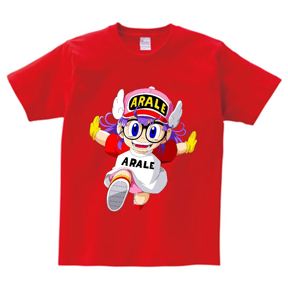 С персонажами из аниме Arale Футболка с принтом для мальчиков топы короткими