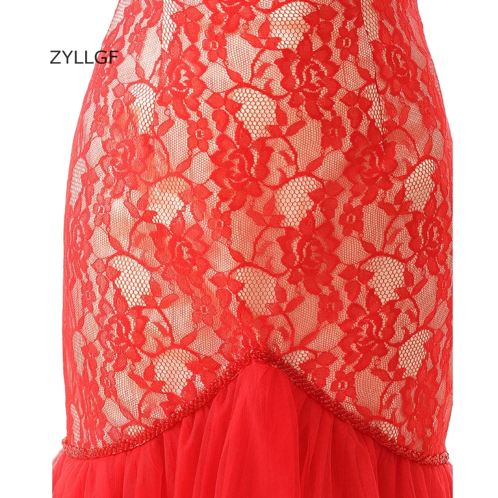 Zyllgf Vestidos De Festa Vestido Longo Noite Русалка с плеча Кружево и тюль платье невесты Наряды на