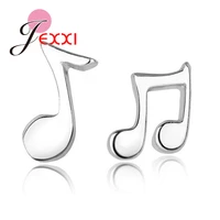 factory price cute small 925 sterling silver musical note stud earrings for women girls nice birthday gifts brincos