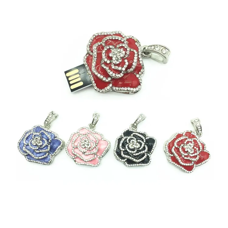 Хит продаж 2020 USB флеш накопитель с цветными розами и цветами 64 ГБ 32 16 8 4 Гб