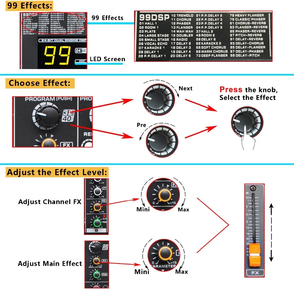 Freeboss MINI6 Bluetooth запись 6 каналов (моно) 99 DSP эффект USB функция профессиональный