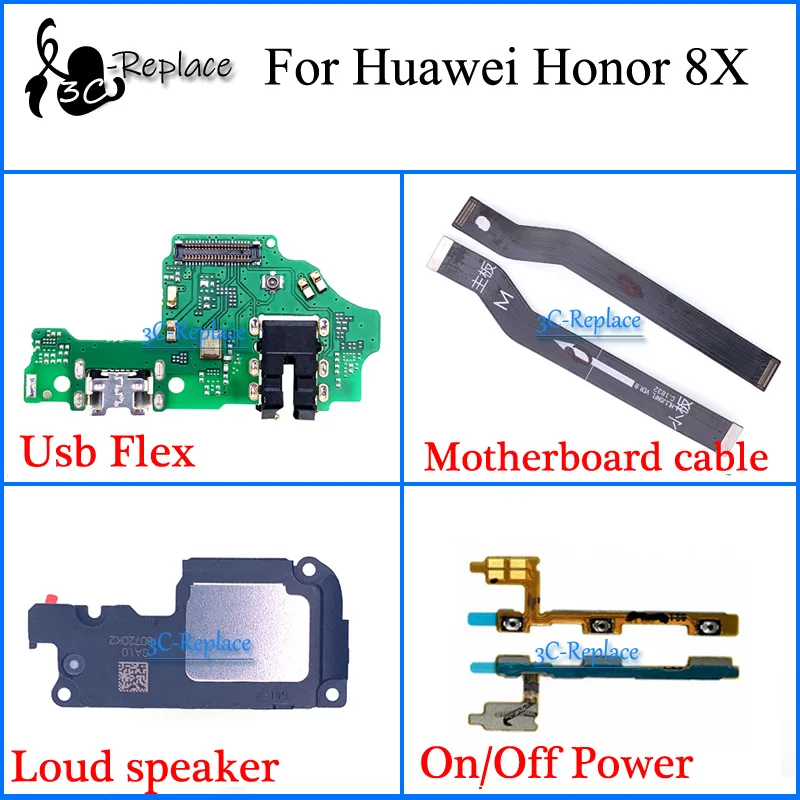Для Huawei Honor 8X JSN AL00 L22 L21 Usb гибкий кабель материнской платы громкий динамик