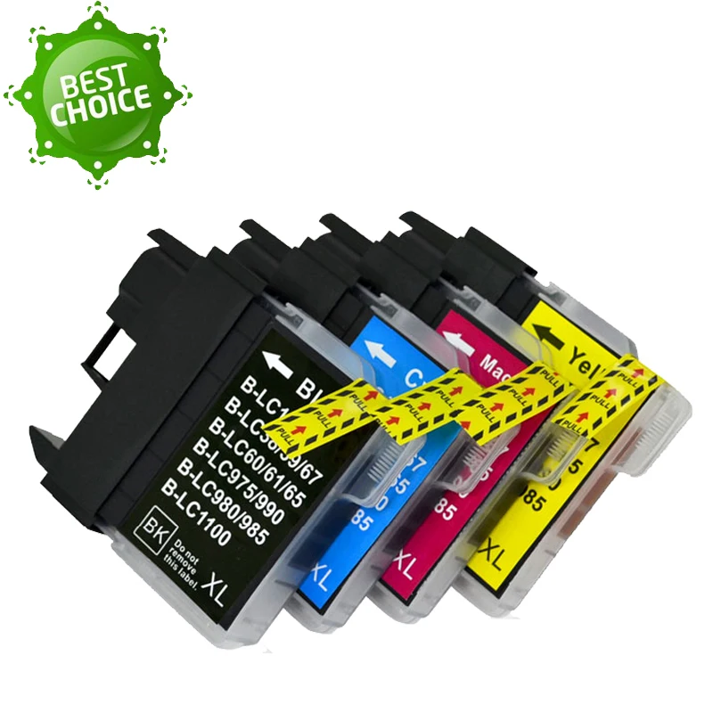 Горячая 4X LC11 LC16 LC38 LC61 LC65 LC67 LC980 LC990 LC1100 полный чернильный картридж для Brother DCP 145C 165C