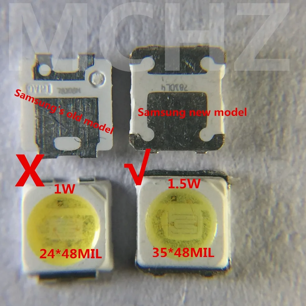 100 шт. Samsung 3228 2828 LED SMD подсветка телевизора 3 в 1 5 Вт 500мА светодиодные бусины
