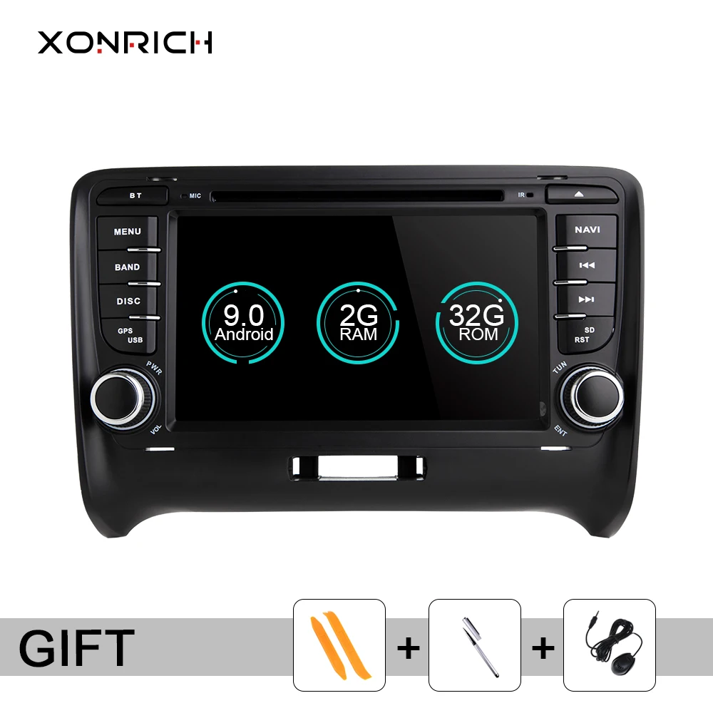2 Din Автомобильный мультимедийный плеер Android 9 0 для AUDI TT MK2 8J 2016 2007 2008 2009 2010 2011 2012014 gps