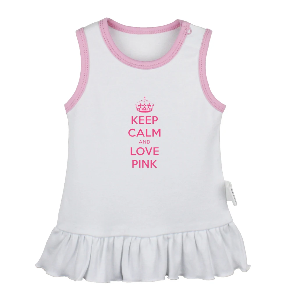 Keep Calm And Love Me Carry One Sleep Zzz/розовые дизайнерские платья для новорожденных девочек