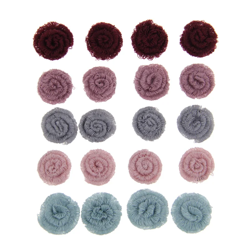 Mix Color 10 шт./лот вязаные цветы отделка Вязание украшения из ткани поставки DIY Платье ручной работы повязка с цветами Швейные принадлежности рукоделие - Цвет: Mix Color