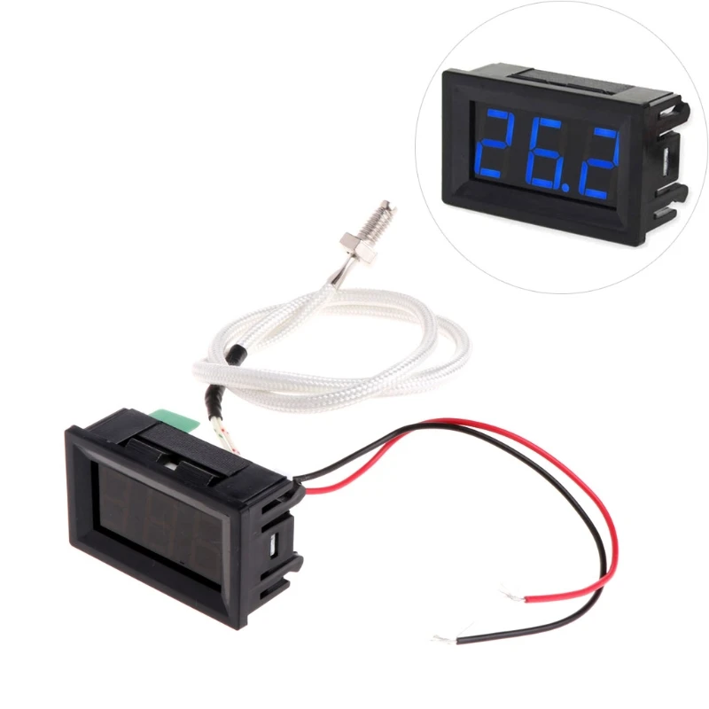Синий Новинка, модель высокого качества, 1 предмет XH-B310 цифровой термометр 12V Температура метр k-типа M6 измерительный прибор для термопары - Цвет: Синий