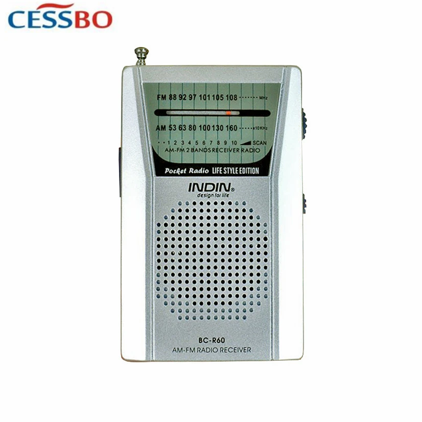 Портативный мини музыкальный радиоприемник BCR60 многофункциональный AM/FM для
