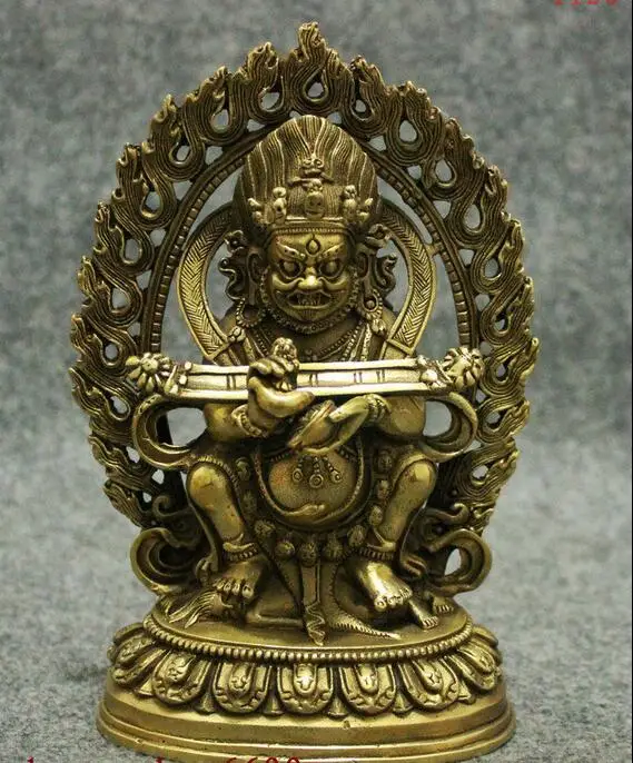 Тибетский буддистский храм латунная подставка Mahakala Vajrapani скульптура Будды