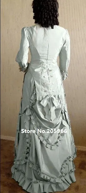 Бесплатная доставка 1877 викторианская натуральная форма суеты день платье