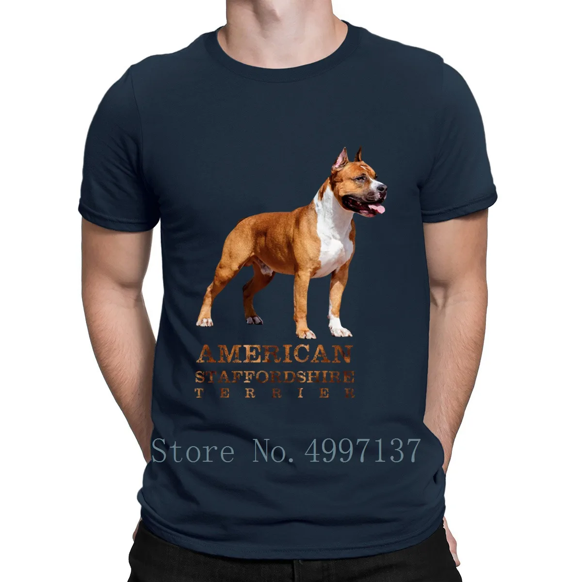 Американский стаффордширский терьер Amstaff Футболка 100% хлопок дизайн комическая