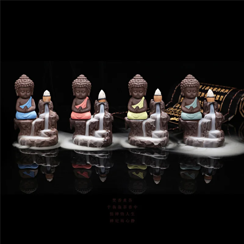 Китайский стиль Будда керамическая курильница для благовоний держатель набор с