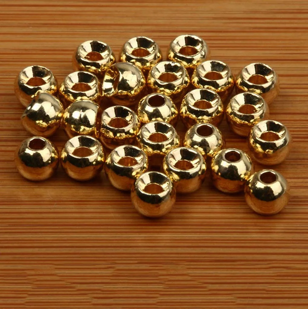 50pcs Tungsten Slotted Tying Beads Nymph Head Ball Beads Gold& Black Fishing Accessories Senuelos de pesca leurres de peche