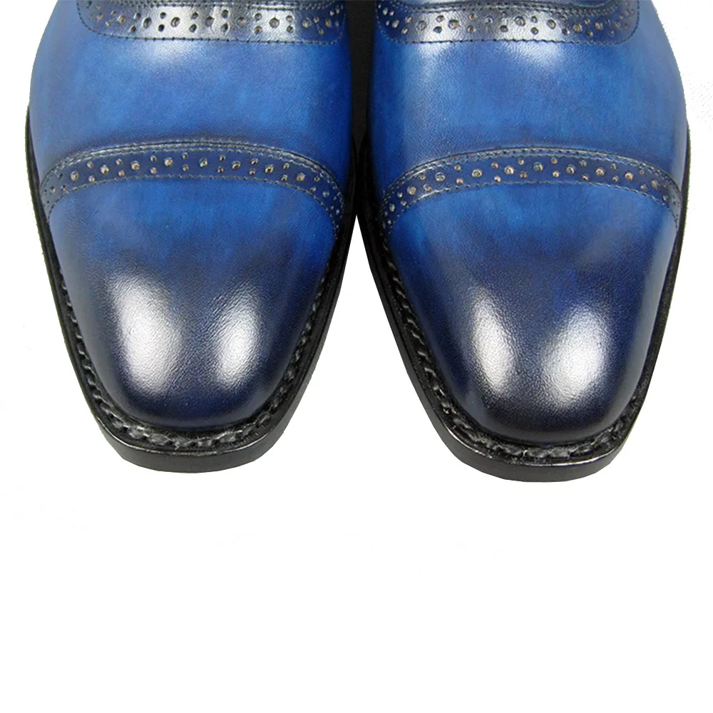 Роскошная обувь для мужчин sipriks мужские синие туфли-смокинги модельные туфли с