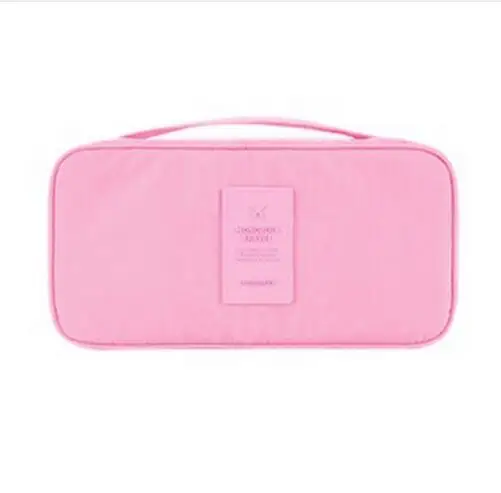 light pink HMUNII водонепроницаемый органайзер для одежды коробка для упаковки нижнего белья, макияжа, бюстгальтеров органайзер для макияжа Косметическая ткань для хранения дорожная сумка - Цвет: light pink