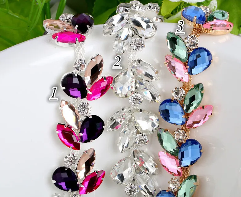 Цепочка для свадебного костюма с прозрачными кристаллами | Дом и сад