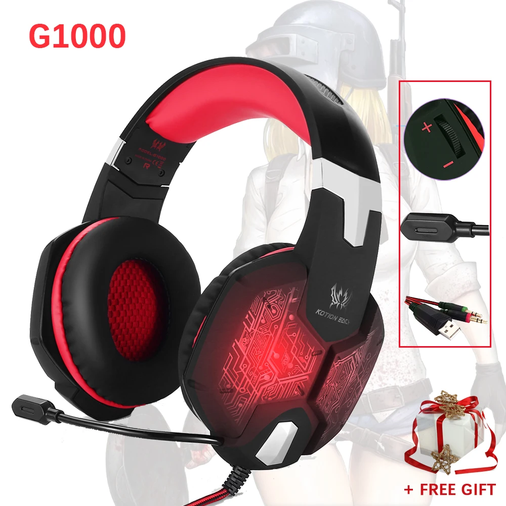 G1000 игровая стереогарнитура Для PS4 ПК Xbox один контроллер Шум отмена за наушники с