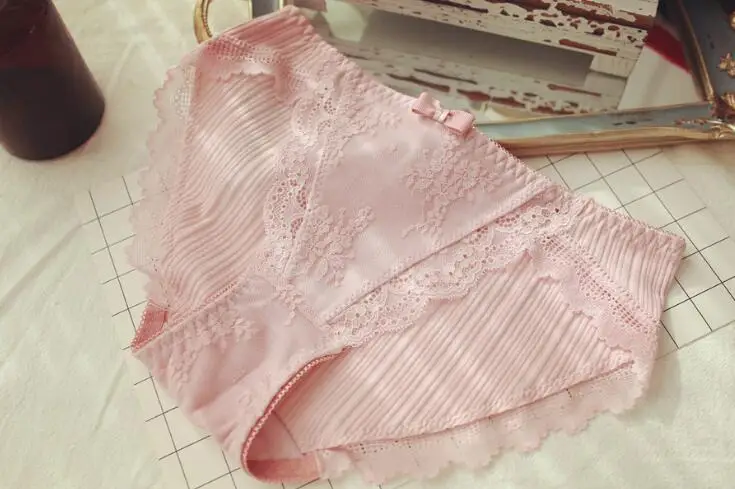 Pink Реальное фото, M, L, XL, средняя посадка, принцесса, милые Лолита, хлопок, кружево, сексуальные трусики, нижнее белье, трусики-стринги, белье WP372 - Цвет: Pink
