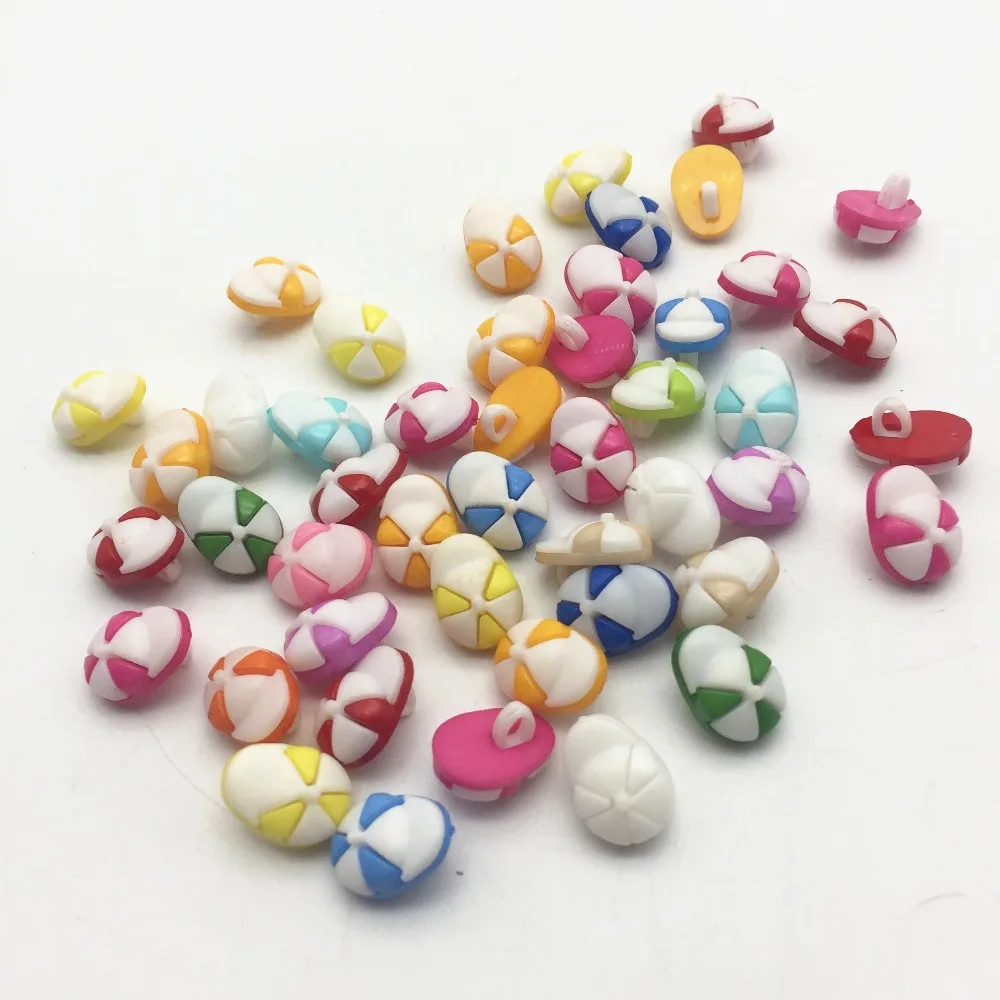 

500pcs/lot Mixed Candy Colors Cap Shape Sewing Buttons Garment Accessories 10x15mm/pc