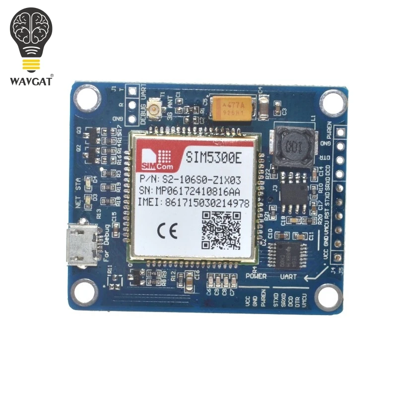 Плата разработки WAVGAT SIM5300E 3G модуль четырехдиапазонная GSM GPRS GPS SMS с антенной