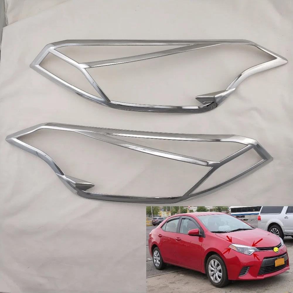 2 шт. ABS Хромированная Крышка для автомобильных головных ламп Toyota E170 Corolla ALTIS North