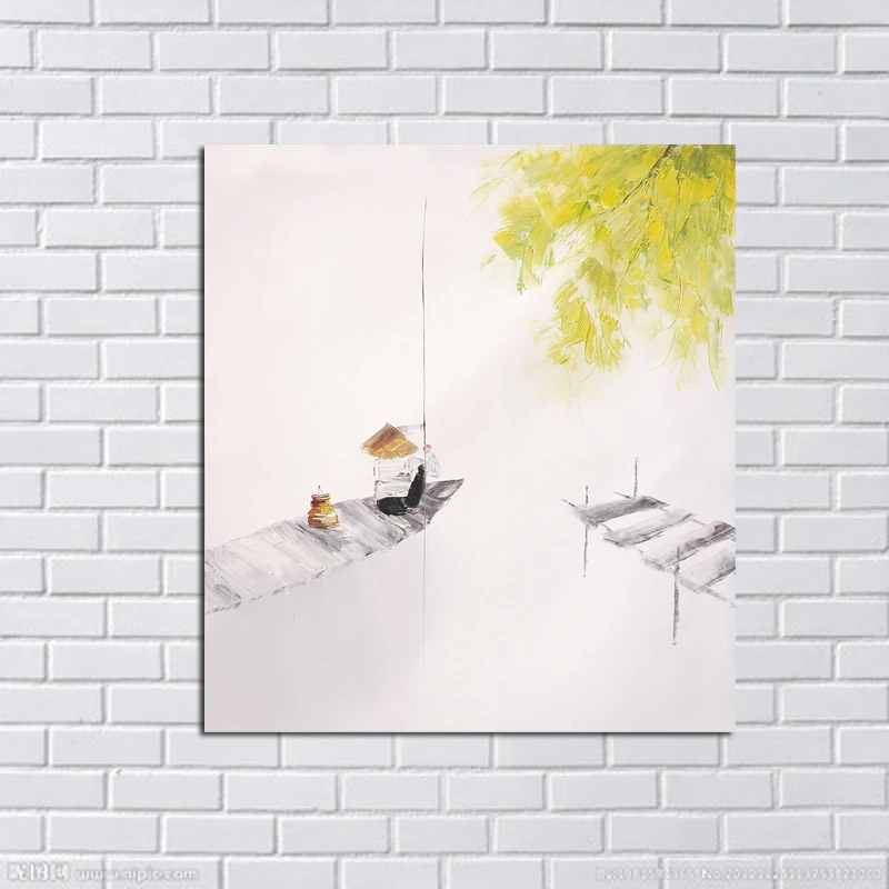 Ручная роспись настенные картины абстрактные Ferrymen простое искусство картина