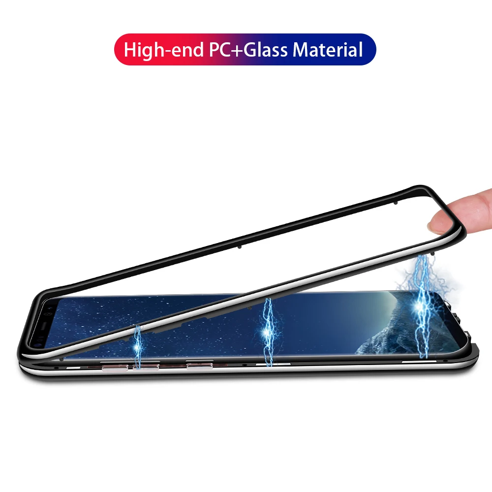 360 Магнитная адсорбции флип чехол для samsung Galaxy S9 плюс S7 край S8Plus Примечание 8 s8