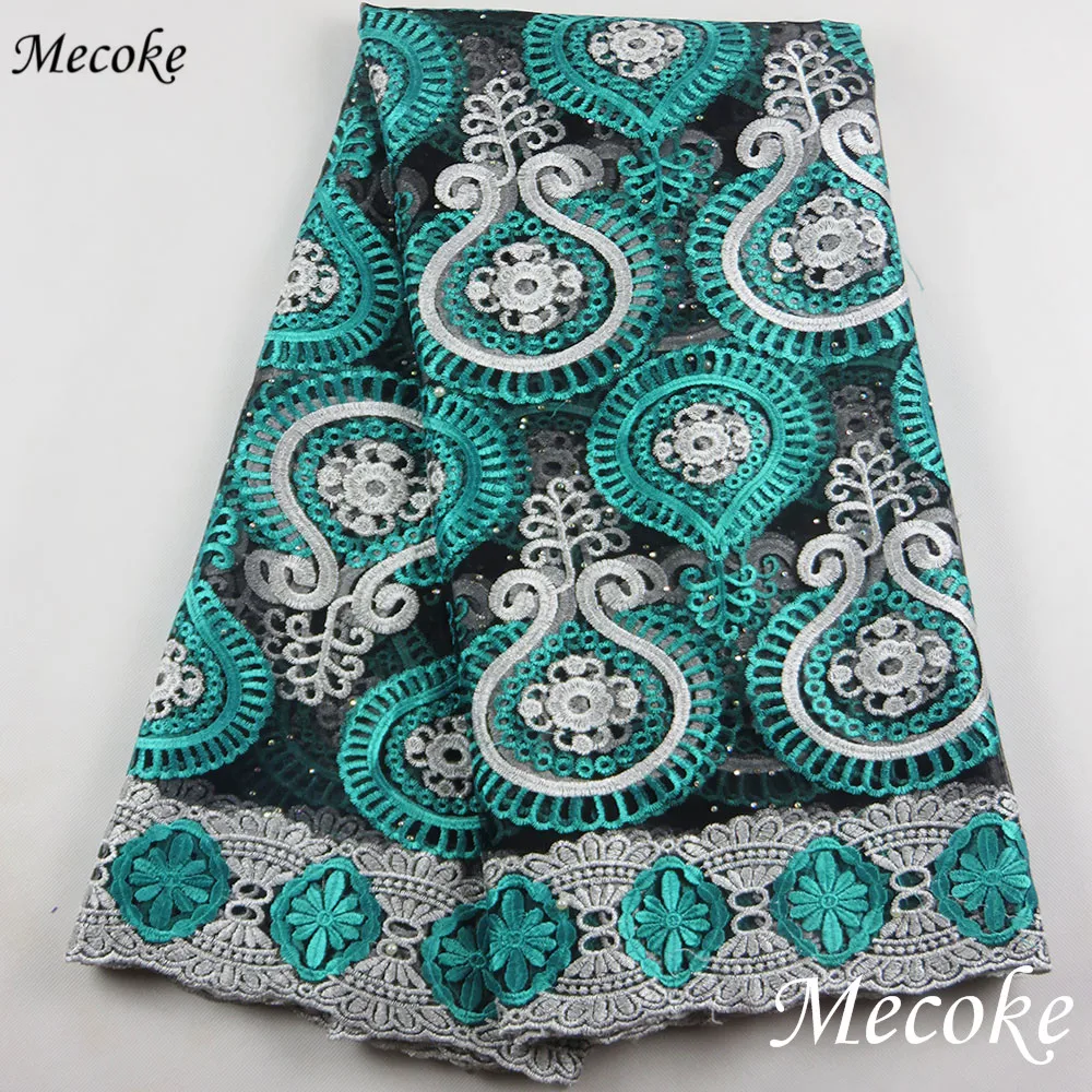 2017 новое поступление красный цвет вышивка чистая африканская кружевная ткань