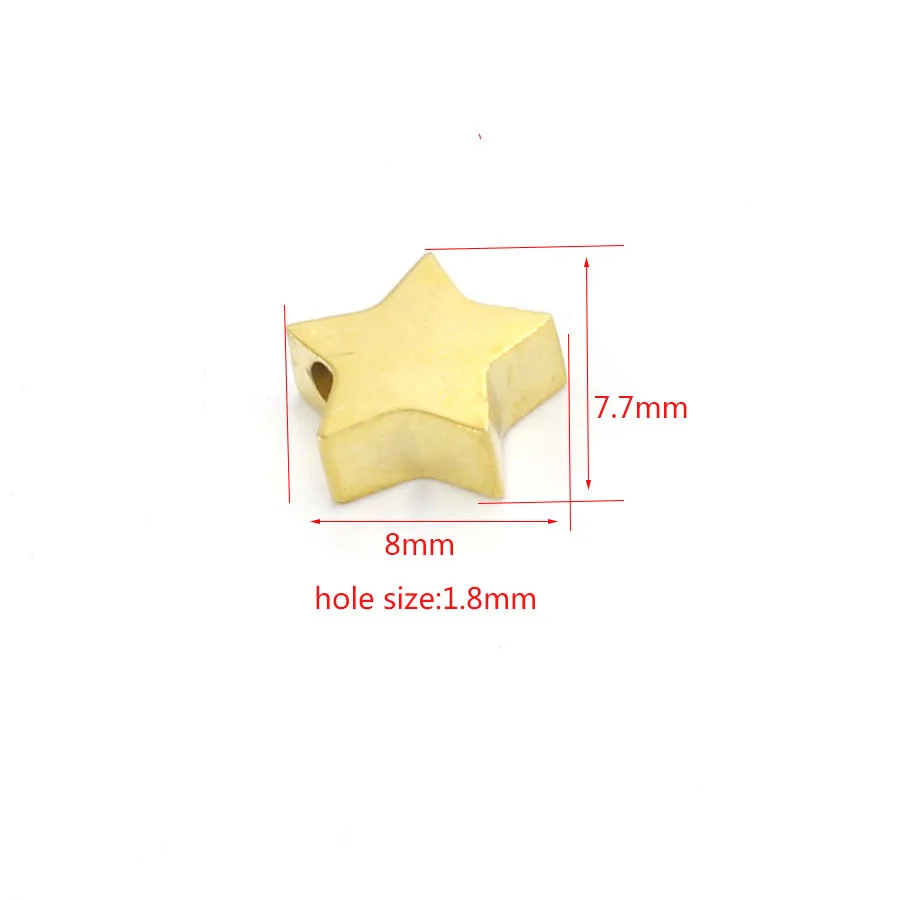 

Fnixtar Small Star Charms Bead 1.8mm Hole Beads Mirror Polished Stainless Steel DIYAccessories Supplier 7.7*8mm 20piece/lot