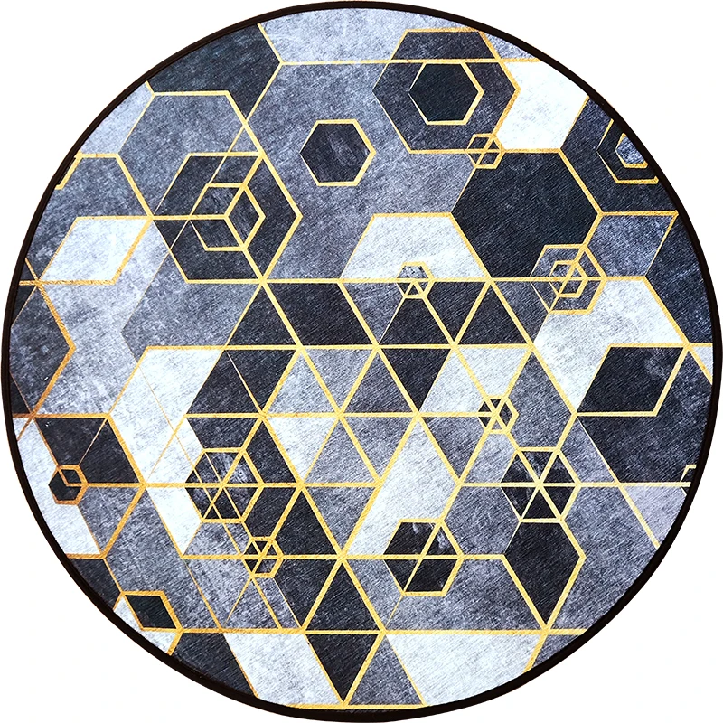 Черно белые в скандинавском стиле ковер минималистичный стиль геометрия круглый