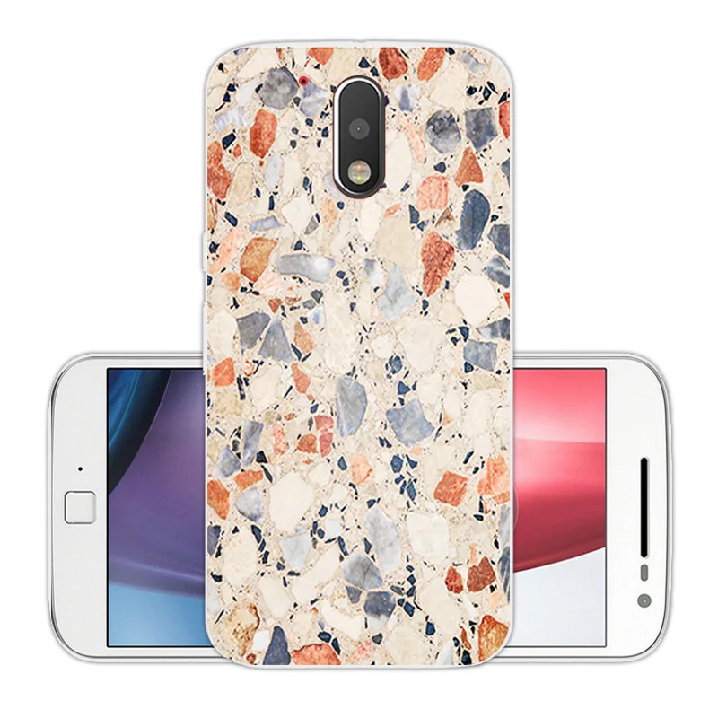 5.5 inch For Motorola Moto G4 Plus Phone Cases TPU Transparent Silicon Soft Stone Cover / Coque |