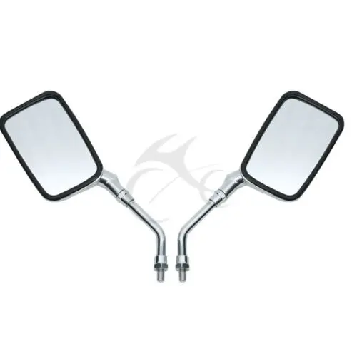 10 мм прямоугольные мотоциклетные зеркала для Kawasaki Suzuki Yamaha Honda VF Magna Stateline 500 VT700 VT750 VT1100 Cruiser на заказ ATV