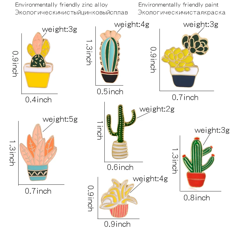 Булавка в виде кактуса и листьев ювелирное изделие стиле Бохо булавка на лацкан