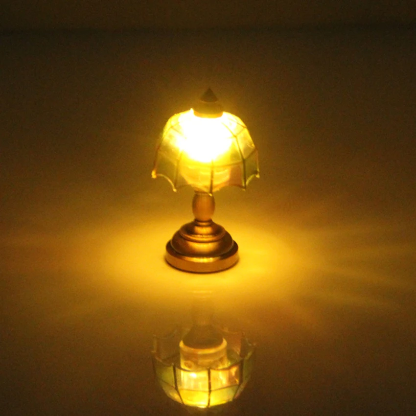 OMO 1:12 миниатюрная беспроводная бронзовая металлическая Светодиодная настольная