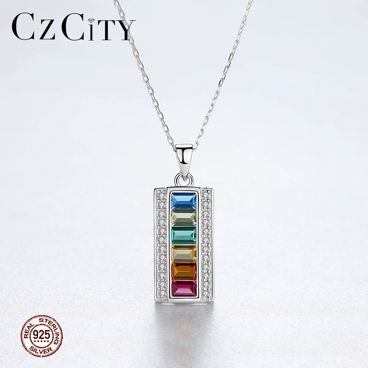CZCITY красочный Топаз подвеска колье для женщин хорошее ювелирное изделие