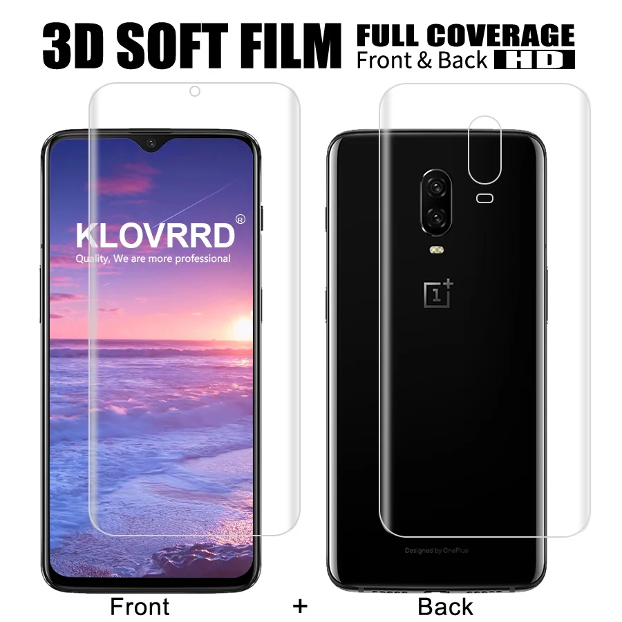 Передняя Задняя пленка для Oneplus 7 7T Pro 6 6 t, защитная пленка на весь экран для One Plus 7 Pro 5 5t 3t 5G, силиконовая Гидрогелевая наклейка