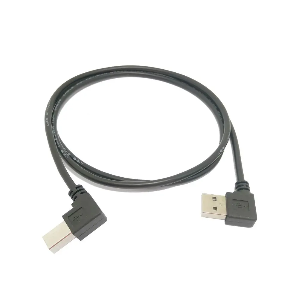0 5 M 1 Прямоугольный USB 2 A штекер под прямым углом B Мужской 90 градусов кабель
