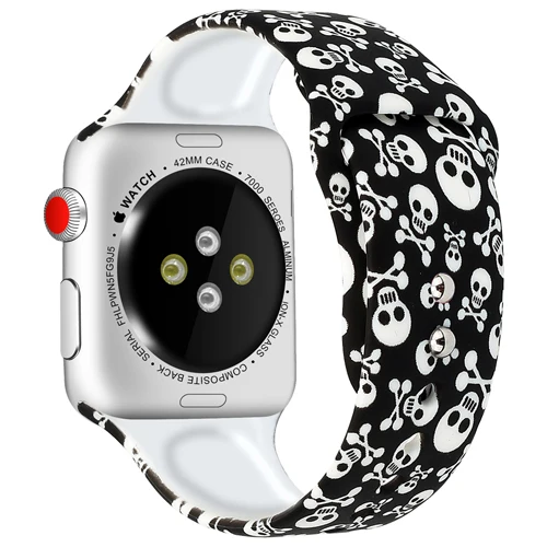 6 Силиконовый ремешок для apple watch группа 4 42mm 38mm 3 iwatch Группа 44 мм 40 мм браслет Корреа Спорт Популярные печати часы аксессуары - Цвет ремешка: 6