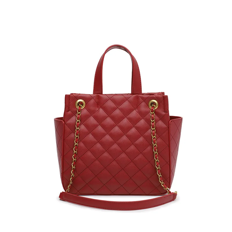 Большая стеганая сумка с цепочками роскошная Брендовая женская классическая