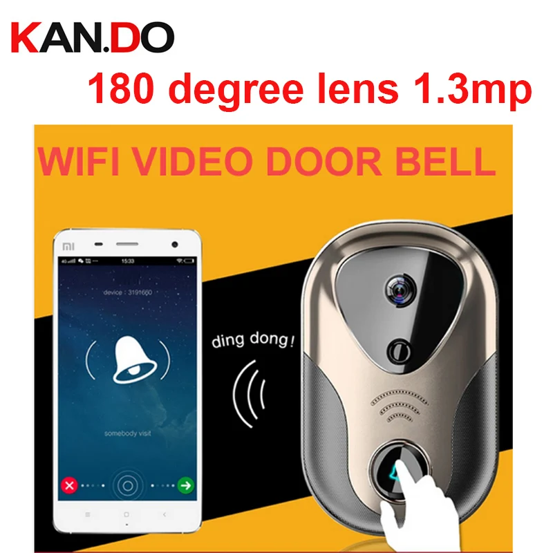 180 градусов объектив 1.3MP видео двери Камера Wi Fi IP Беспроводной сигнализации