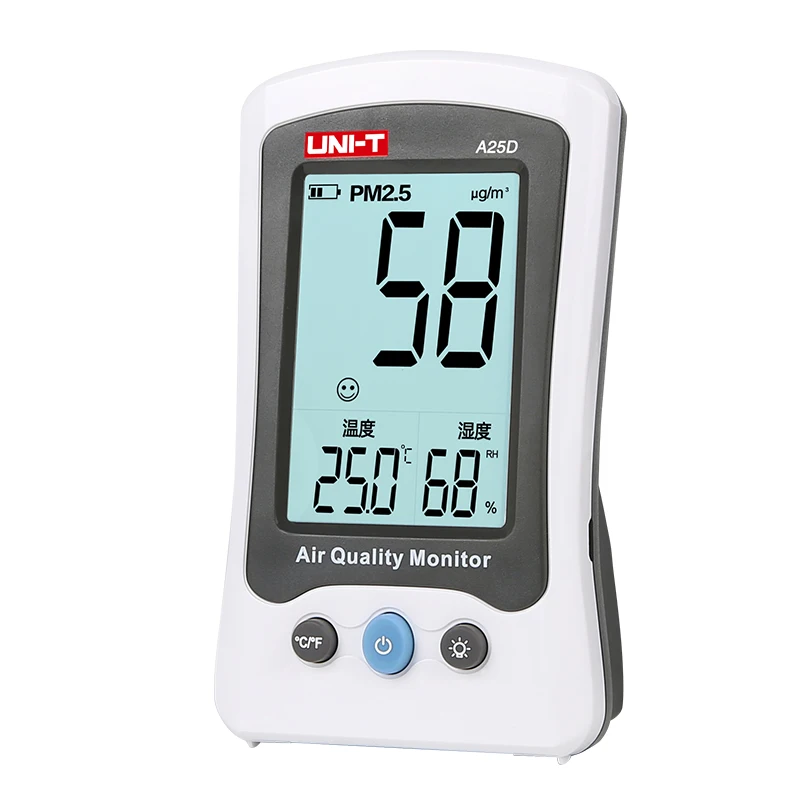 UNI-T A25D PM2.5 тестеры Настольный детектор измерения качества воздуха Температура Влажность монитор Автоматический диапазон индикация перегрузки