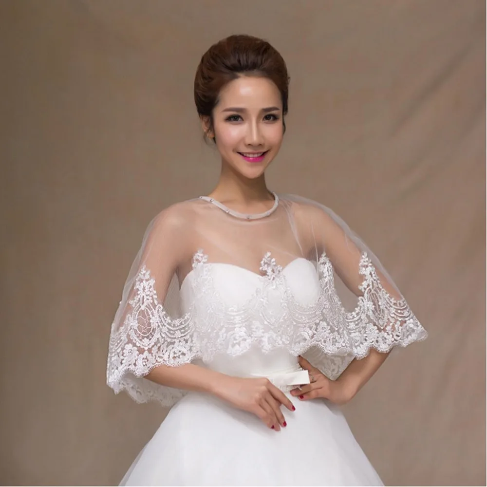 2019 новые осенние белые кружевные хрустальные свадебные куртки Болеро Пальто