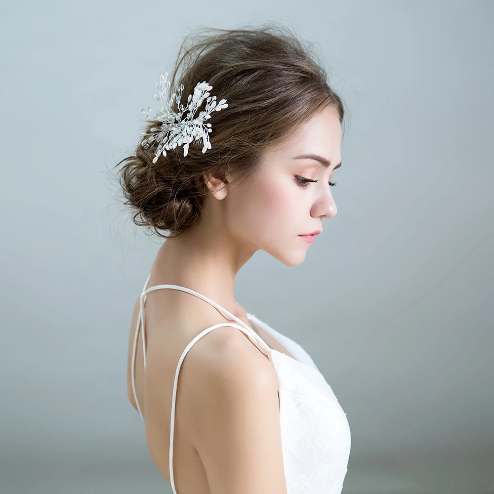 Модный дизайн растительных волос расчески с имитацией жемчужных бусин украшение для головы невесты свадебные украшения для волос для девочек вечеринки зажимы для волос новые.